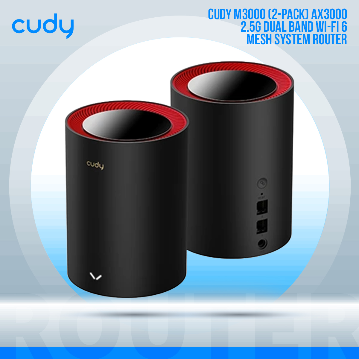 CUDY M3000 AX3000 2.5G Dual Band Wi-Fi 6 Mesh System Router (2 Pack) CUDY M3000 AX3000 2.5G Dual Band Wi-Fi 6 Mesh System Router (2 Pack)