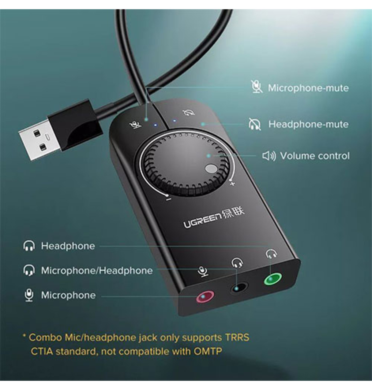 UGREEN 40964 USB External Stereo Sound Adapter