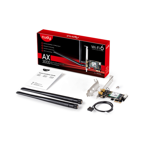 Cudy WE3000 V2 AX3000 Dual-Band Wi-Fi 6 PCIe Adapter Cudy WE3000 V2 AX3000 Dual-Band Wi-Fi 6 PCIe Adapter