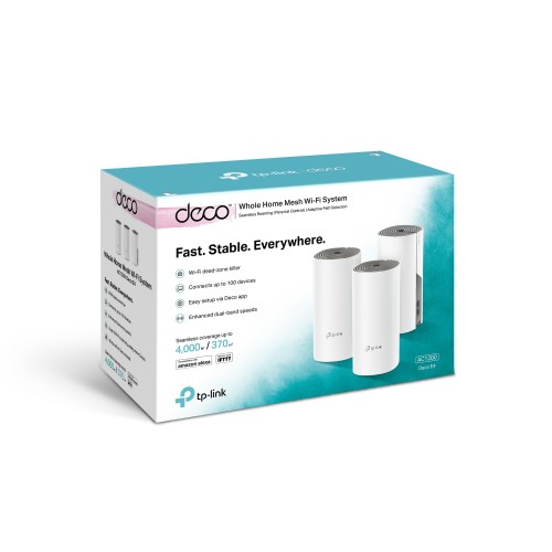 TP-Link Deco E4 (3 Pack) Whole Home Mesh Wi-Fi System AC1200 Dual-band Router TP-Link Deco E4 (3 Pack) Whole Home Mesh Wi-Fi System AC1200 Dual-band Router