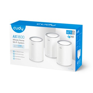 CUDY M1800 3-Pack AX1800 Whole Home Mesh Dual Band Gigabit WiFi Router