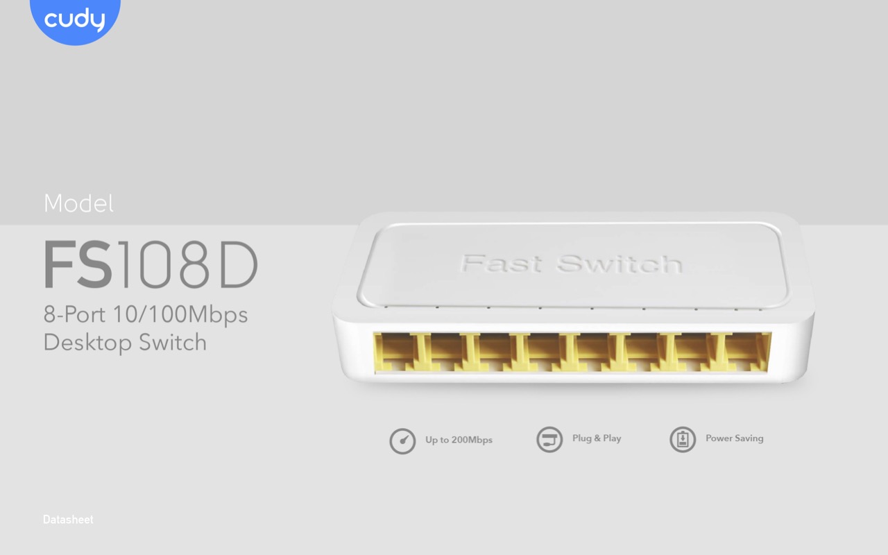 Cudy FS108D 8 Port 10/100Mbps Desktop Switch Cudy FS108D 8 Port 10/100Mbps Desktop Switch